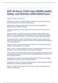 DCF 40 Hours Child Care (HSAN) Health, Safety, and Nutrition (2023-2024) Exam