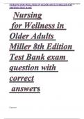 Nursing  for Wellness in Older Adults Miller 8th Edition Test Bank exam question with correct  answers