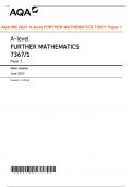 AQA MS 2023 A-level FURTHER MATHEMATICS 7367/1 Paper 1