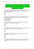Tennessee Life and Health Insurance Exam Study Guide With 100&percnt; Correct Answers &vert;Verified