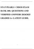 STAT PEARLS CHSOS EXAM BANK 100+ QUESTIONS AND VERIFIED ANSWERS 2024/2025 GRADED A+ LATEST GUIDE.