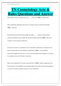 TN Cosmetology Acts & Rules Questions and Answer