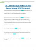 TN Cosmetology Acts & Rules Exam Solved 100% Correct