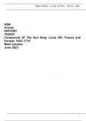 AQA A-level HISTORY 7042/2F Component 2F The Sun King: Louis XIV, France and Europe, 1643–1715 Mark scheme June 2023
