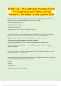 AFSB 152 - The Institutes Practice Exam &vert; 115 Questions with 100&percnt; Correct Answers &vert; Verified &vert; Latest Update 2024