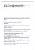 F100 Force Management Exam Questions With Correct Ans&period;