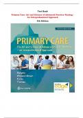 Primary Care: Art and Science of Advanced Practice Nursing - An Interprofessional Approach  5th Edition Test Bank By Lynne M. Dunphy, Jill E. Winland-Brown, Brian Oscar Porter, Debera J. Thomas | Chapter 1 – 82, Latest - 2024|