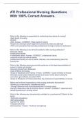 ATI Professional Nursing Questions With 100&percnt; Correct Answers&period;