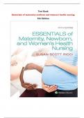 Essentials of maternity newborn and women's health nursing 5th Edition Test Bank By Susan Ricci | Chapter 1 – 24, Latest - 2024