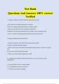 Test Bank Questions And Answers 100&percnt; correct Verified