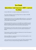 Test Bank Questions And Answers 100&percnt; correct Verified
