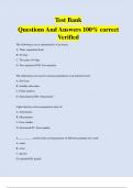 Test Bank Questions And Answers 100&percnt; correct Verified