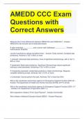 AMEDD CCC Exam Questions with Correct Answers