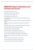 MMSC407 Exam 2 Questions and Answers All Correct
