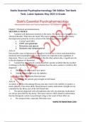 Stahls Essential Psychopharmacology 5th Edition Test Bank Tank&period; Latest Updates May 2023 A Grade&period;