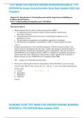 TEST BANK FOR UNDERSTANDING NURSINGRESEARCH&comma; 7TH EDITION By Susan Grove&sol;Jennifer Gray New Update 2023 ALL Chapters