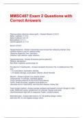 MMSC407 Exam 2 Questions with Correct Answers