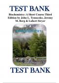Test Bank for Biochemistry&colon; A Short Course Third Edition by John L&period; Tymoczko ISBN 9781464126130 Chapter 1-41 &vert; Complete Guide A&plus;