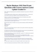 Baylor Business 1101 Final Exam  Questions with Correct Answers Latest  Update Graded A+