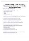 Bradley STARs Exam 2024/2025  Update| Actual Questions with Verified  Solution Graded A+ 