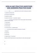 HESI A2 A&P PRACTICE QUESTIONS  AND ANSWERS PRACTICE EXAM