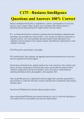 C175 - Business Intelligence Questions and Answers 100&percnt; Correct