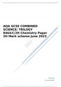 AQA GCSE COMBINED SCIENCE TRILOGY Chemistry Paper 2H Mark scheme June 2023