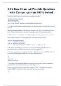 SAS Base Exam All Possible Questions  with Correct Answers 100&percnt; Solved 