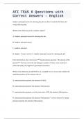 ATI TEAS 6 Questions with Correct Answers - English
