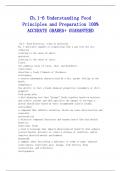 Ch&period;1-6 Understanding Food Principles and Preparation 100&percnt; ACCURATE GRADEA&plus; GUARANTEED
