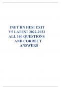 INET RN HESI EXIT V5 LATEST 2022-2023 ALL 160 QUESTIONS AND CORRECT ANSWERS