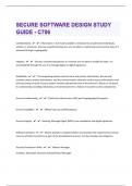 Secure Software Design Study Guide - C706|127 Practice Test With Complete Solutions