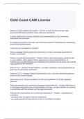 Gold Coast CAM License Exam with correct Answers