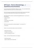 NP Exam - Part 2 &lpar;Hematology&period;&period;&period;&period;&rpar; Questions And Answers