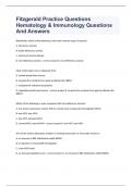 Fitzgerald Practice Questions Hematology & Immunology Questions And Answers
