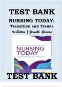 TEST BANK NURSING TODAY: TRANSITION AND TRENDS 11TH EDITION, ZERWEKH  All Chapters Covered 1-26 Current Edition (Updated Test Bank 2024)