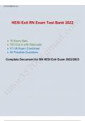 HESI Exit RN Exam Test Bank 2022 ( V1-V6 Exam Combined) (Latest 6 Exam Versions)