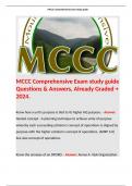 MCCC Comprehensive Exam study guide Questions & Answers, Already Graded + 2024. Terms like: Know how a unit's purpose is tied to its higher HQ purpose. - Answer: Nested concept - A planning technique to achieve unity of purpose whereby each succeeding 