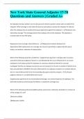 New York State General Adjuster 17-70 Questions and Answers &vert; Graded A&plus;