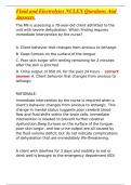 Fluid and Electrolytes NCLEX Questions And Answers 