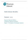 GCSE EDEXCEL May 2023 Computer Science Paper 1 Mark Scheme
