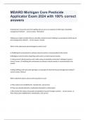 MDARD Michigan Core Pesticide Applicator Exam 2024 with 100&percnt; correct answers