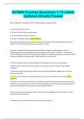 NCSBN Practice Questions 1-15 Latest Updated Already Passed