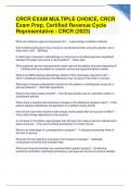 CRCR EXAM MULTIPLE CHOICE, CRCR Exam Prep, Certified Revenue Cycle Representative - CRCR (2023) GRADED A+
