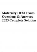 Maternity HESI Exam Questions and Answers Latest Updated 2024 (GRADED)