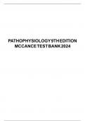 Test Bank For Pathophysiology 9th Edition McCance The Biologic Basis for Disease in Adults and Children By Julia Rogers |2024