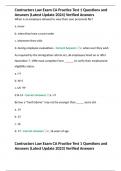Contractors Law Exam CA Practice Test 1 Questions and Answers &lpar;Latest Update 2024&rpar; Verified Answers