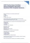 CHS Practice Exam &lpar;Certified Histocompatibility Specialist&rpar; Questions With Complete Solutions