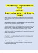 Understanding Competitive Services Exam 2024&sol;2025 Questions And Answers 100&percnt; correct Verified