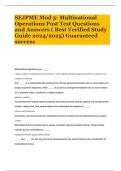 SEJPME Mod 5- Multinational Operations Post Test Questions and Answers ( Best Verified Study Guide 2024/2025) Guaranteed success
